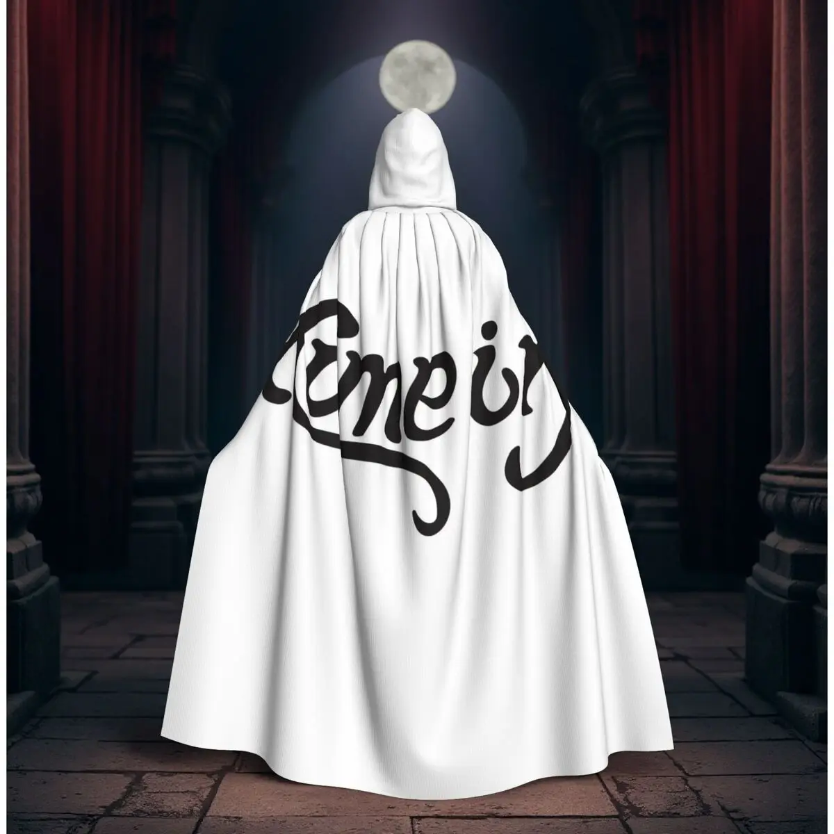 

Come In Go Away Long Hooded Cloak Witch Medieval Costume Cosplay Cape HalloweenVampire Adult Unisex
