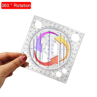 Multifunction Rotatable Drawing Template Art Design Construction Architect Stereo Geometry Circle Drafting Measuring Scale Ruler