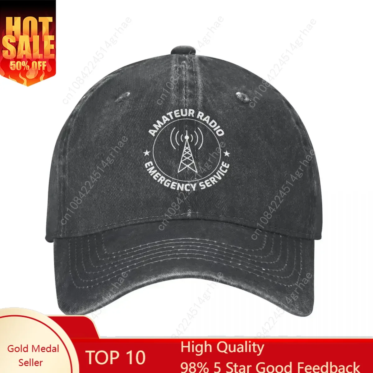 

Amateur Ham Radio Grandpa Dad Operator Gift Baseball Cap Accessories Casual Distressed Washed Headwear Unisex Style