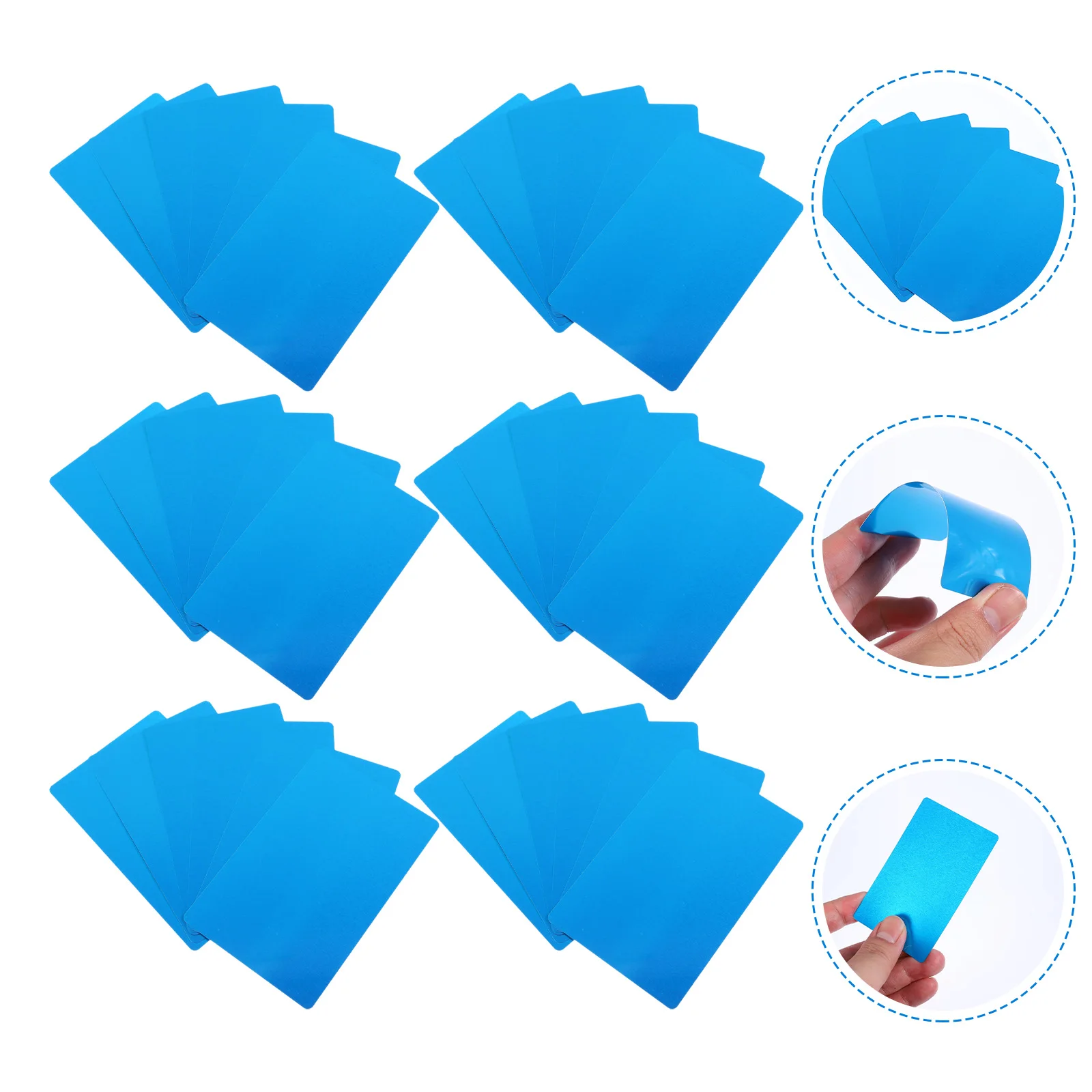 

50 Pcs Metal Business Card Buisness Cards Aluminum Name Visiting Blue Engrave Printable Alloy Engraving
