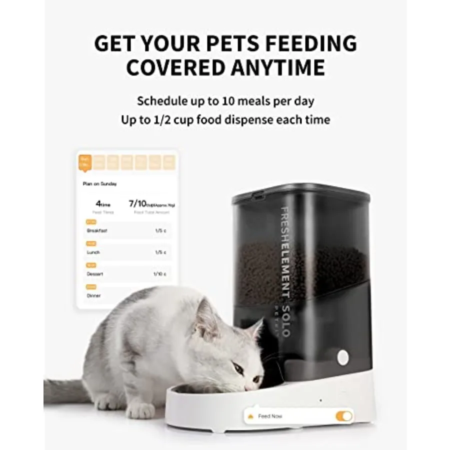 【Spot goods】Automatic Cat Feeder 2.4G WiFi Automatic Dog Feeder App Control Pet Food Dispenser with Triple Fresh-Lock System Up view 4