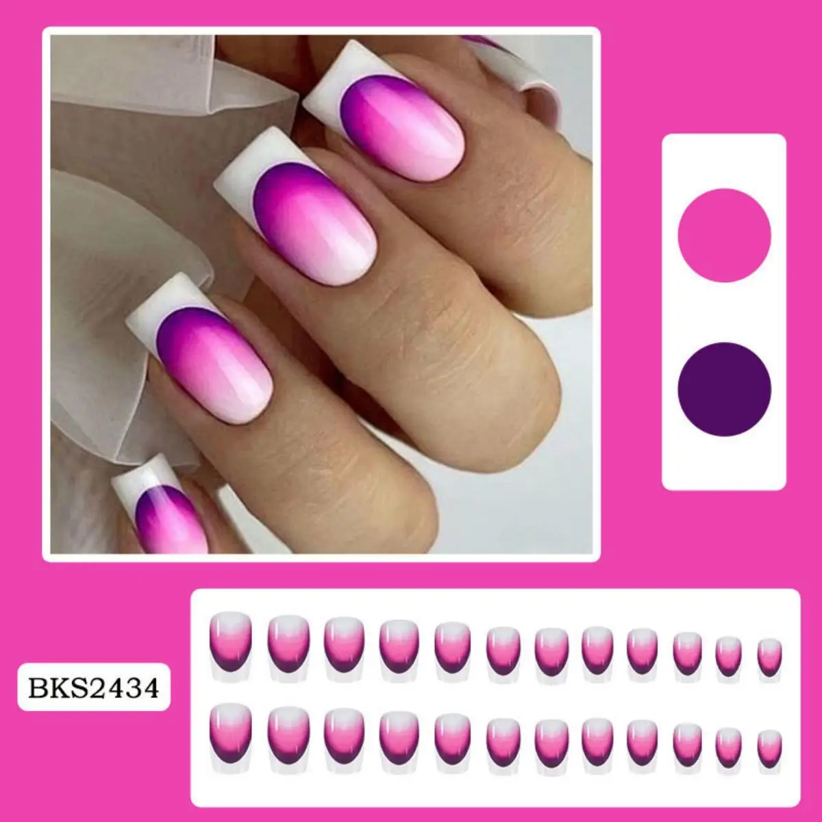 Uñas artificiales más vendidas para uso en verano, uñas postizas estilo Ins, arte de uñas, parches de uñas picantes para chica