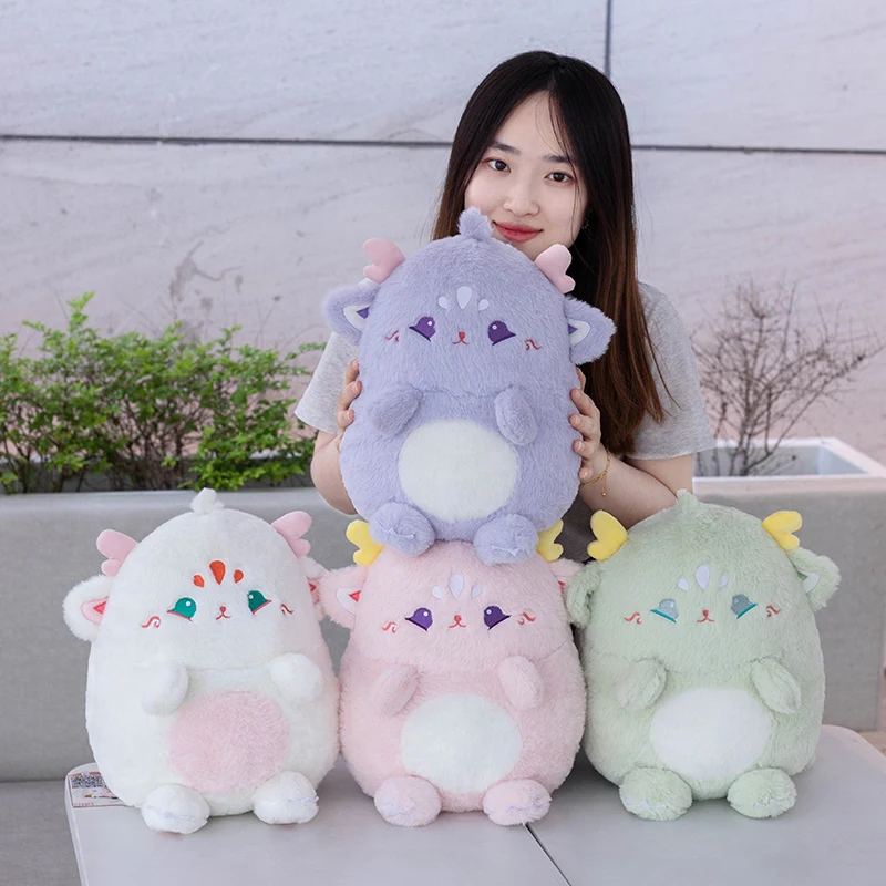 38cm Lovely Soft Stuffed Animals Cuddly Fat Dinosaur Angel With Flying Wings Dolls Plush Dino Toys Christmas Gift