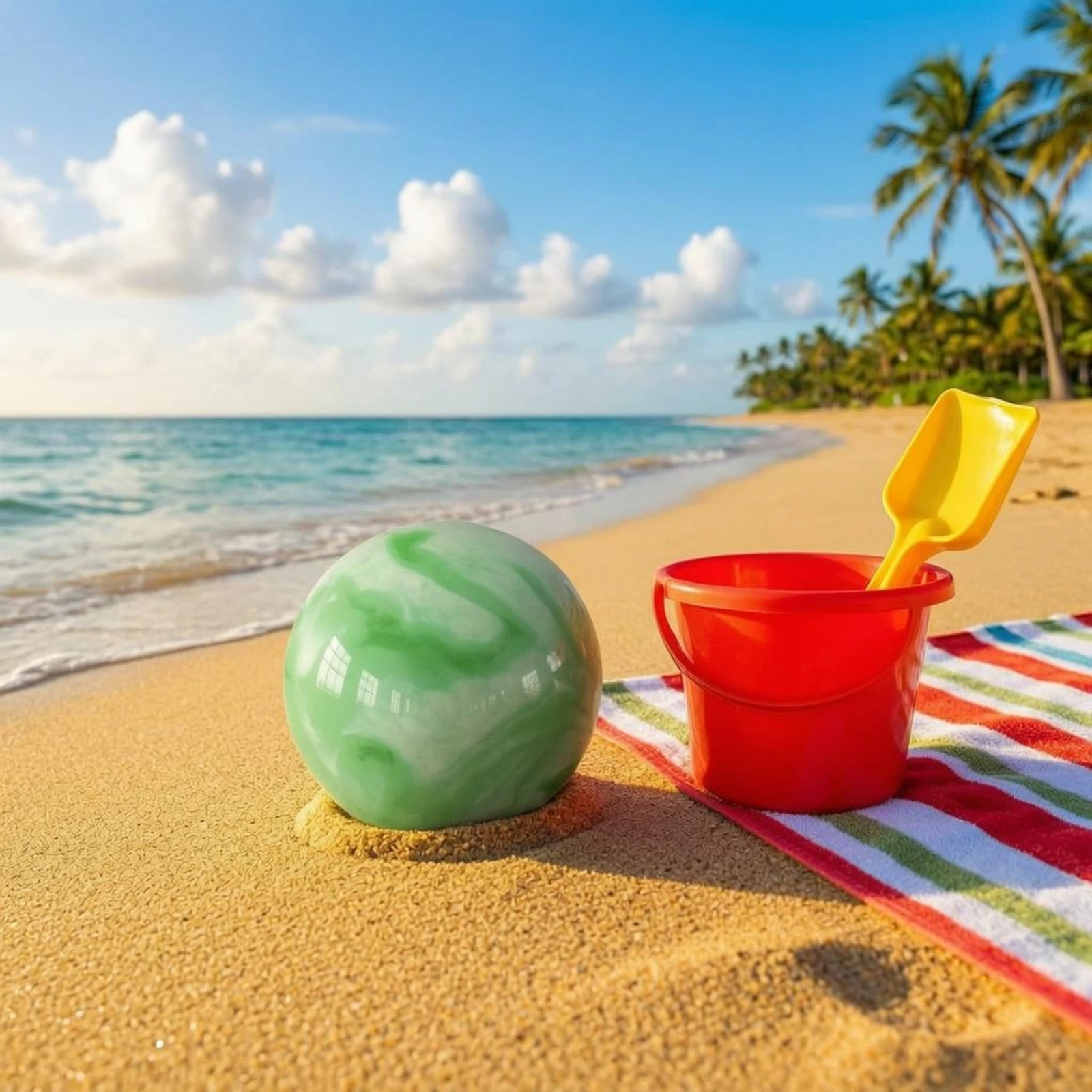 

Inflatable Beach Ball Portable Plastic Beach Ball Outdoor Toy Easy to Inflate Long-Lasting PVC for Pool