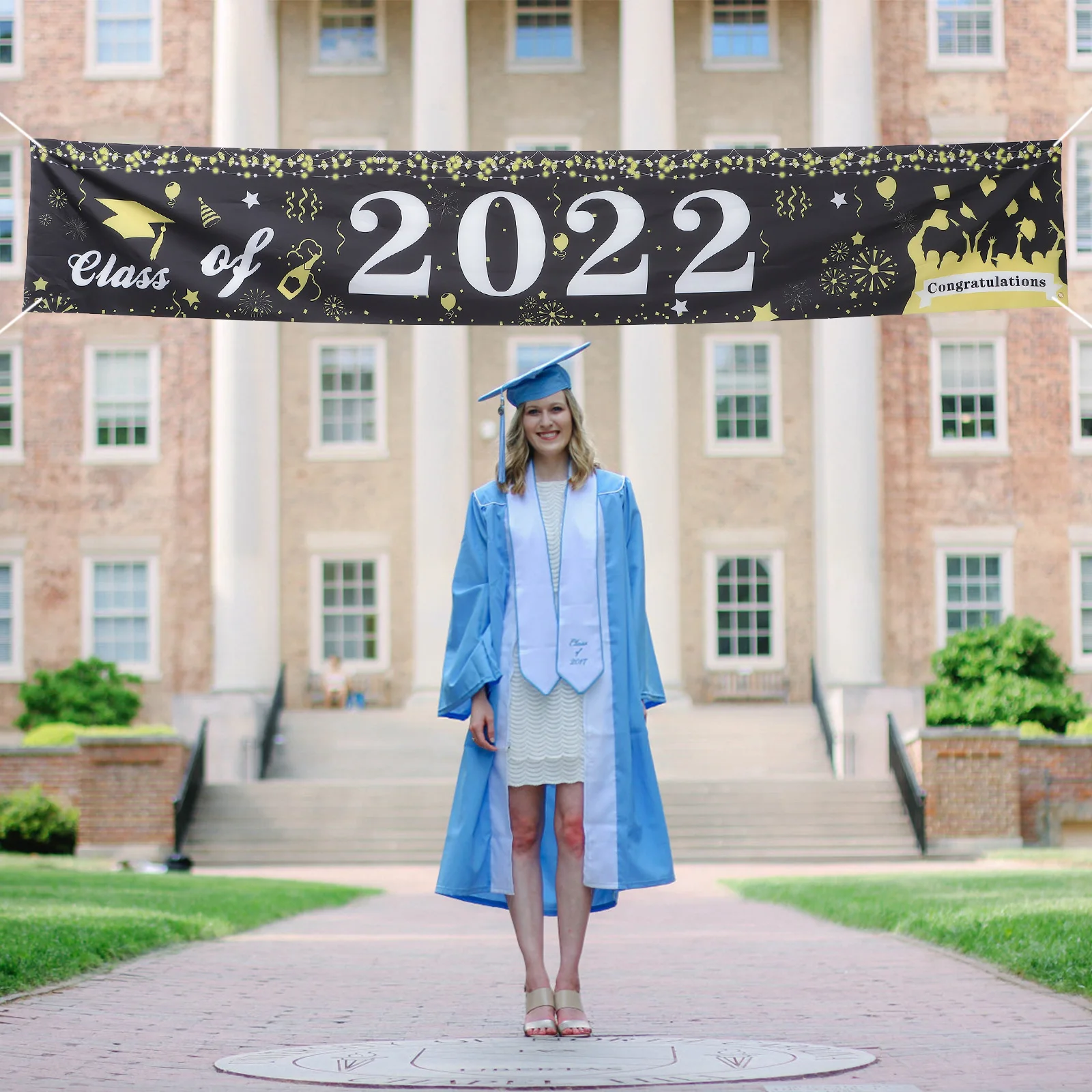 

Graduation Party Decorations 2022 Season Banner Congratulations Graduate Decorate Black