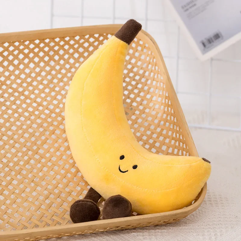 Hot Sale Cartoon Cute Pear Peach Banana Eggplant Plush Toys Cute Food Stuffed Soft Doll For Girls Kids Birthday Gifts Home Decor