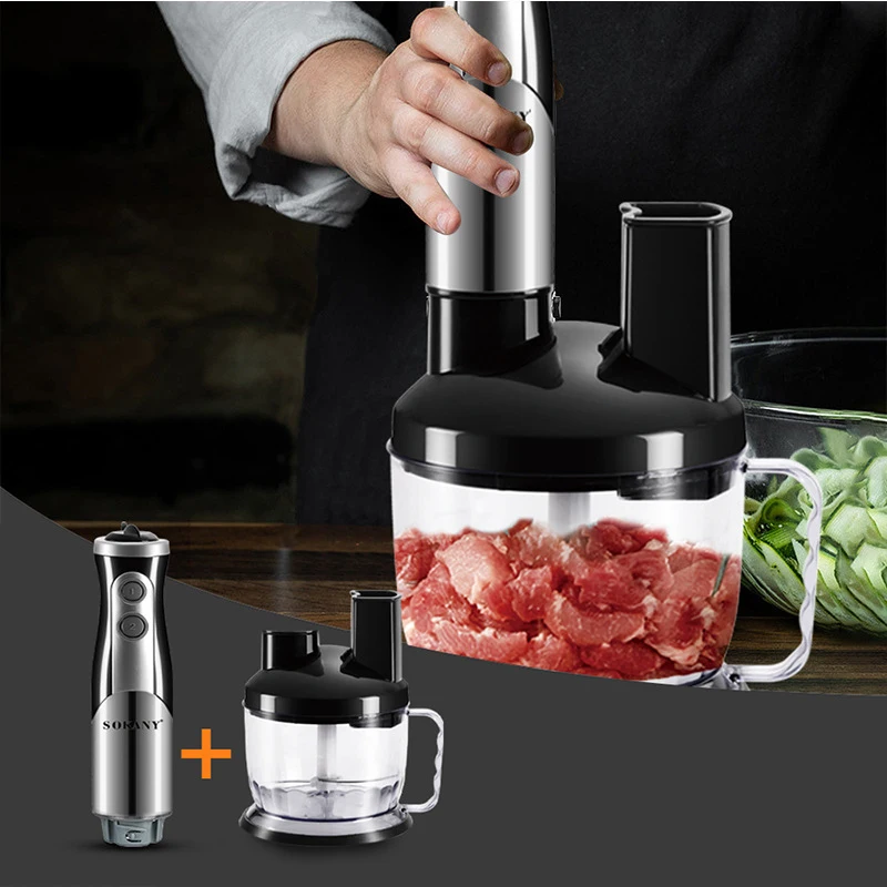 Electric Hand Blender 8 in 1 Food Mixer 700W With Meat Grinder Egg Beater Food Processor