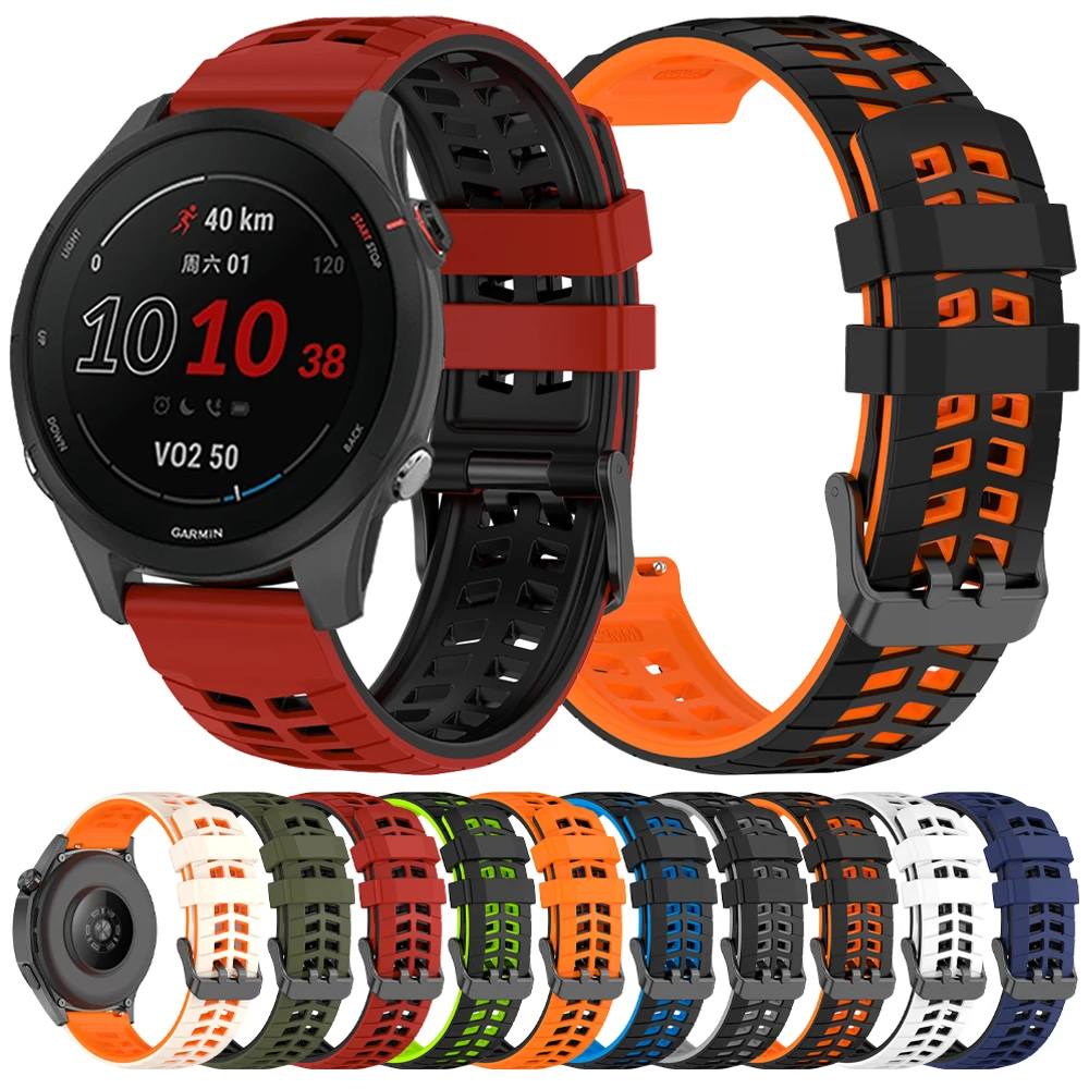 22 mm Silikon-Sportarmband für Garmin Forerunner 255 265 570 47 mm Band für Garmin Venu 3 4 45 mm Vivoactive 4 Armbandzubehör