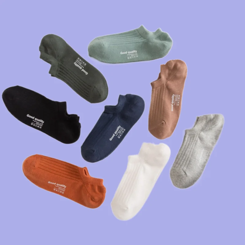 Calcetines náuticos finos transpirables para hombre, medias invisibles de algodón puro que combinan con todo, de silicona, antideslizantes, de verano, 5/10 pares