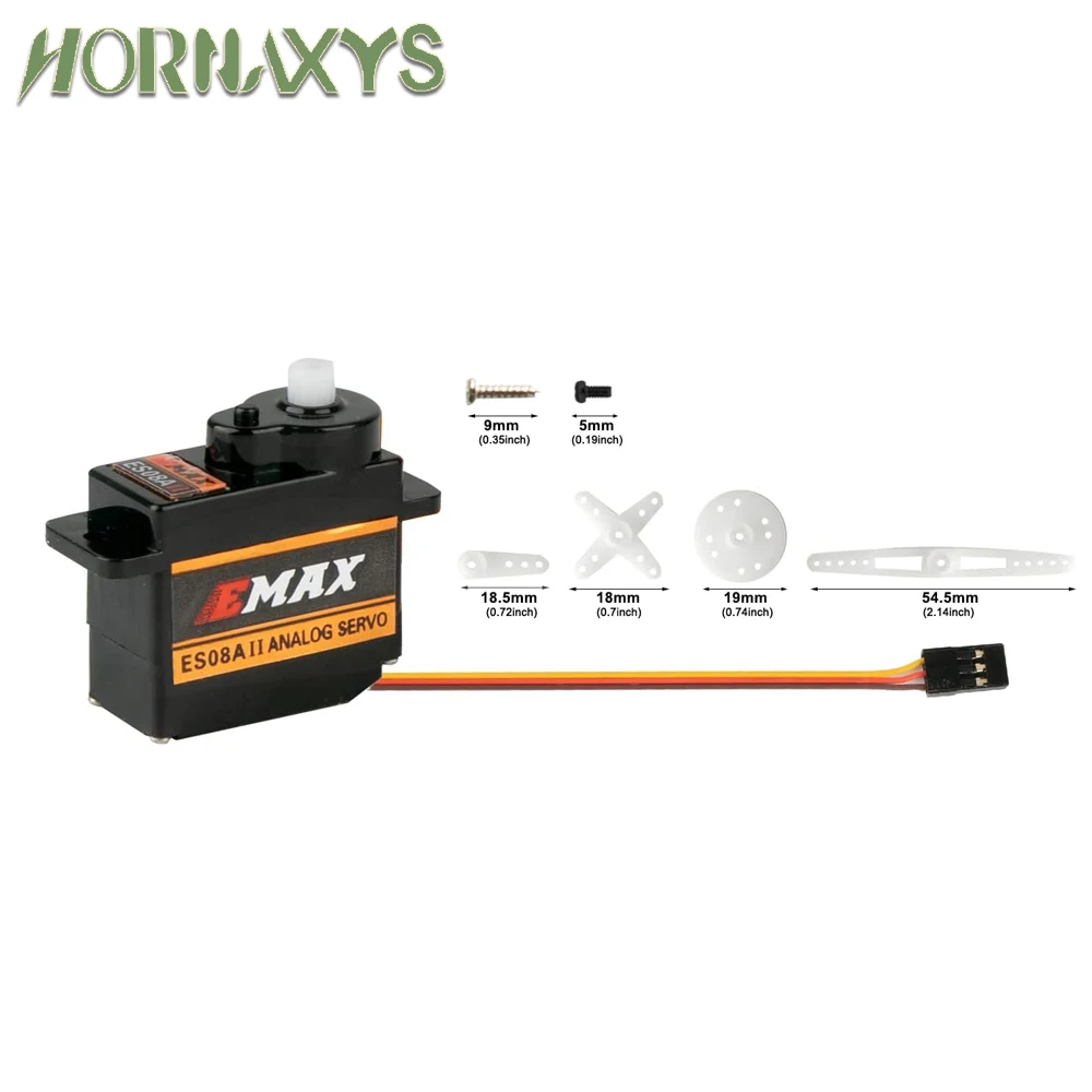 EMAX ES08MA ES08MAII 12g Mini Metal Gear Analog Servo for Rc Hobbies Car Boat Helicopter Airplane Rc Robot