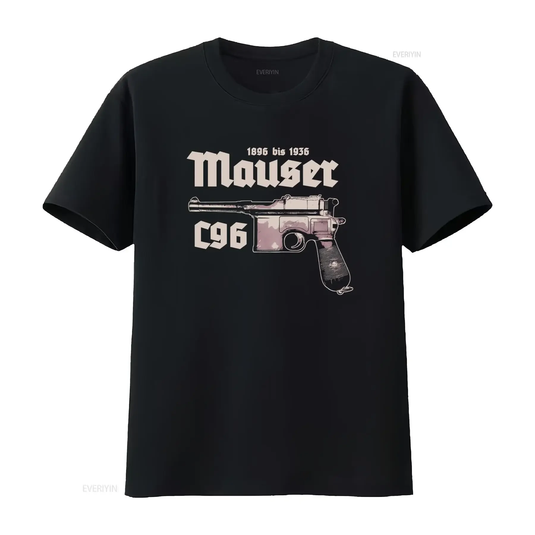 Vintage Mauser C96 T Shirt 1896 1936 Germany Self Loading Pistol Design vintage Washed graphic Versatile Casual