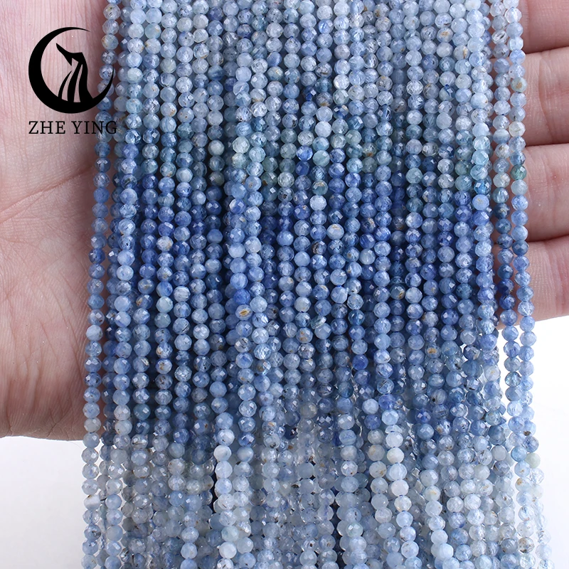 New Natural Blue Stone Kyanite Faceted Beads 2 3mm Angelite Amazonite Apatite Loose Spacer Bead For Jewelry Making DIY Bracelets
