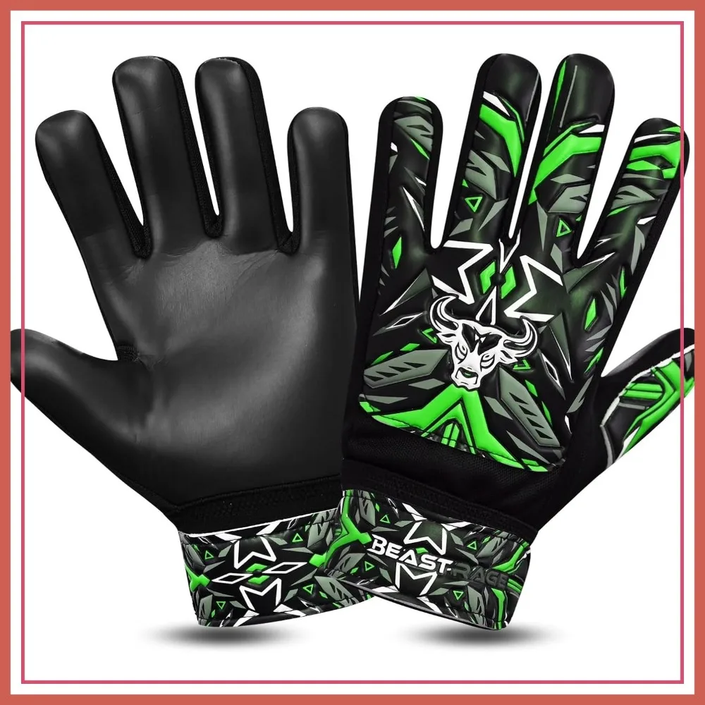 Luvas de goleiro de futebol para meninos jovens, palma de látex de 4mm, suporte de pulso forte