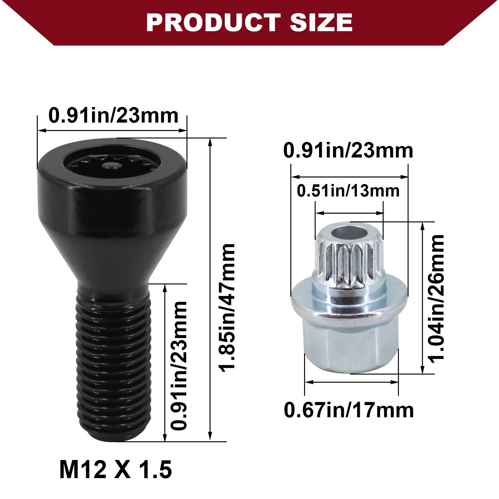 Bulloni ruota dadi di bloccaggio per BMW Z4 Z3 M6 M5 M3 650i 535i 528i 525i Mini Cooper 36136786419 perno ruota e chiave di sicurezza