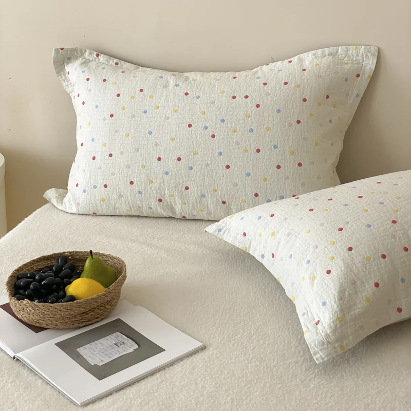 غطاء وسادة ناعم لطيف على شكل قلب فتاة جديدة لعام 2025، غطاء وسادة بسيط مكون من أربع طبقات، غطاء وسادة صغير طازج لحماية الأوساخ #1