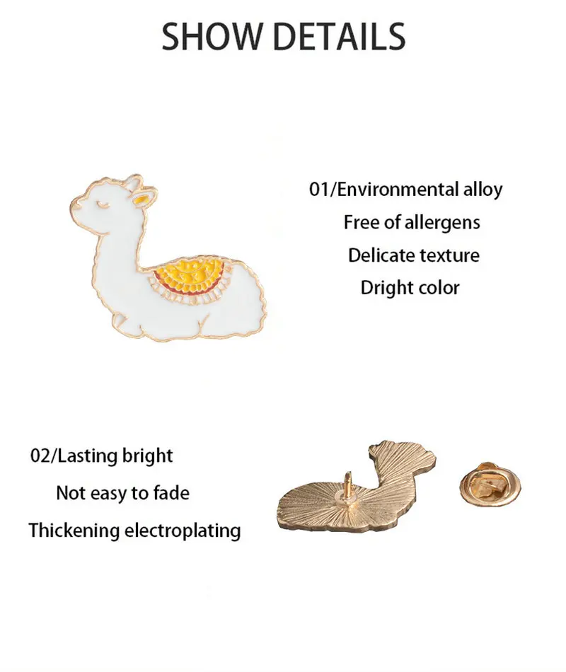 Булавка, милый значок в виде животного, броши, подарок, мультяшные значки, куртка, пальто, платье, булавка на пуговицах, подарок для девочек, детей, дочери, эмаль ламы