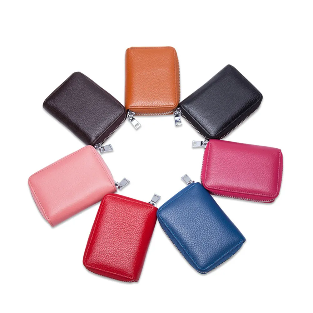 

11 Pockets Mini Credit Case Premium Artificial Zipper Closure Secure Organizer for Cards Travel Lightweight