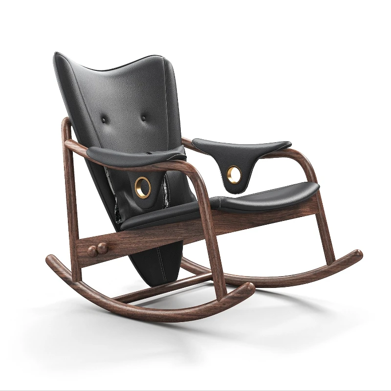 

Leather rocking chair chief chair living room retro casual sofa chair