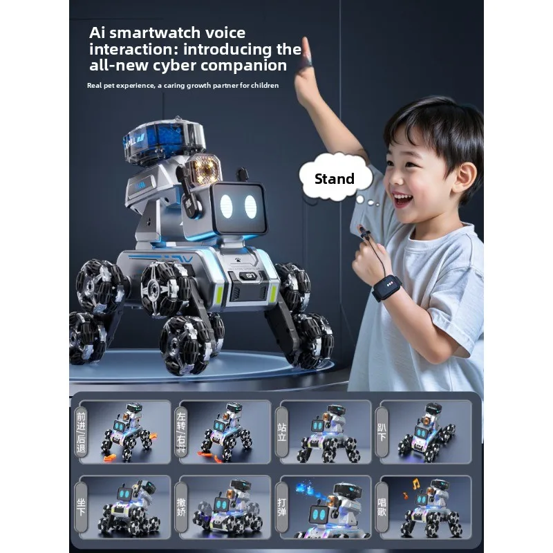 Intelligent machine dog, electric remote control car water  boy eight wheels gesture induction