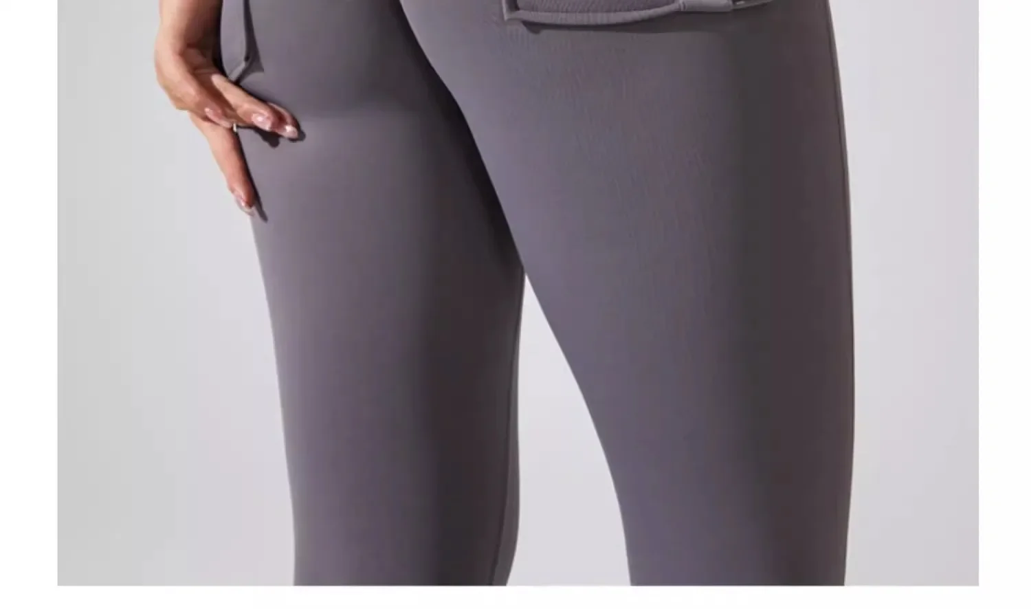 Naked Feeling Damen Fitness Freizeit-Laufleggings mit hoher Taille, Hüftlift, Gesäßfalten und Gesäßtasche, atmungsaktive Hose – Detail 25