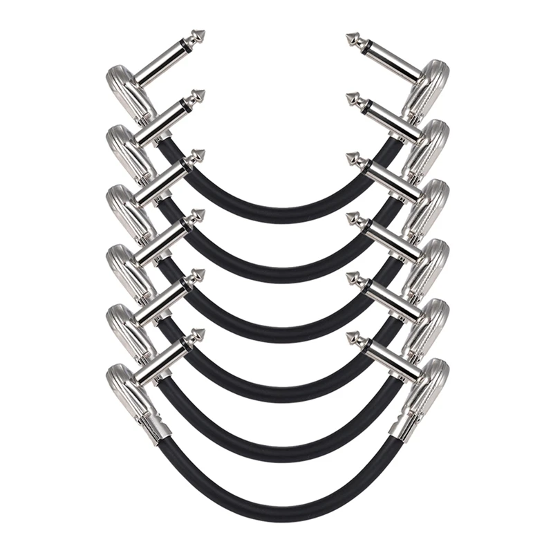 

ABJX New 6Pcs Guitar Effects Instrument Connection Cable 15Cm 1/4Inch Guitar Effects Instrument Connection Cable