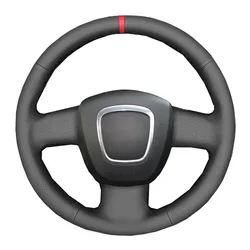 Perforated Leather Hand-stitched Car Interior Steering Wheel Cover Trim For Audi A3 8P Sportback A4 B7 Avant A6 C6 S4