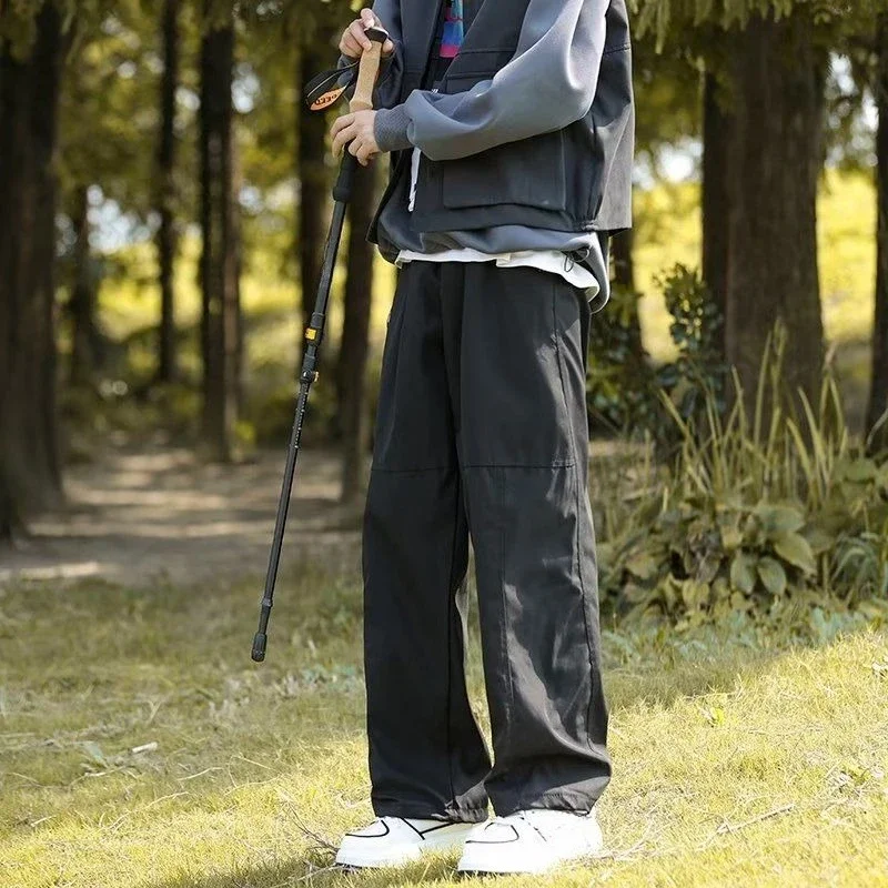 

Loose Men's Cargo Pants Black Minimalist Mountain Low Price Slacks Casual Y2k Vintage High Quality Aesthetic Long Male Trousers