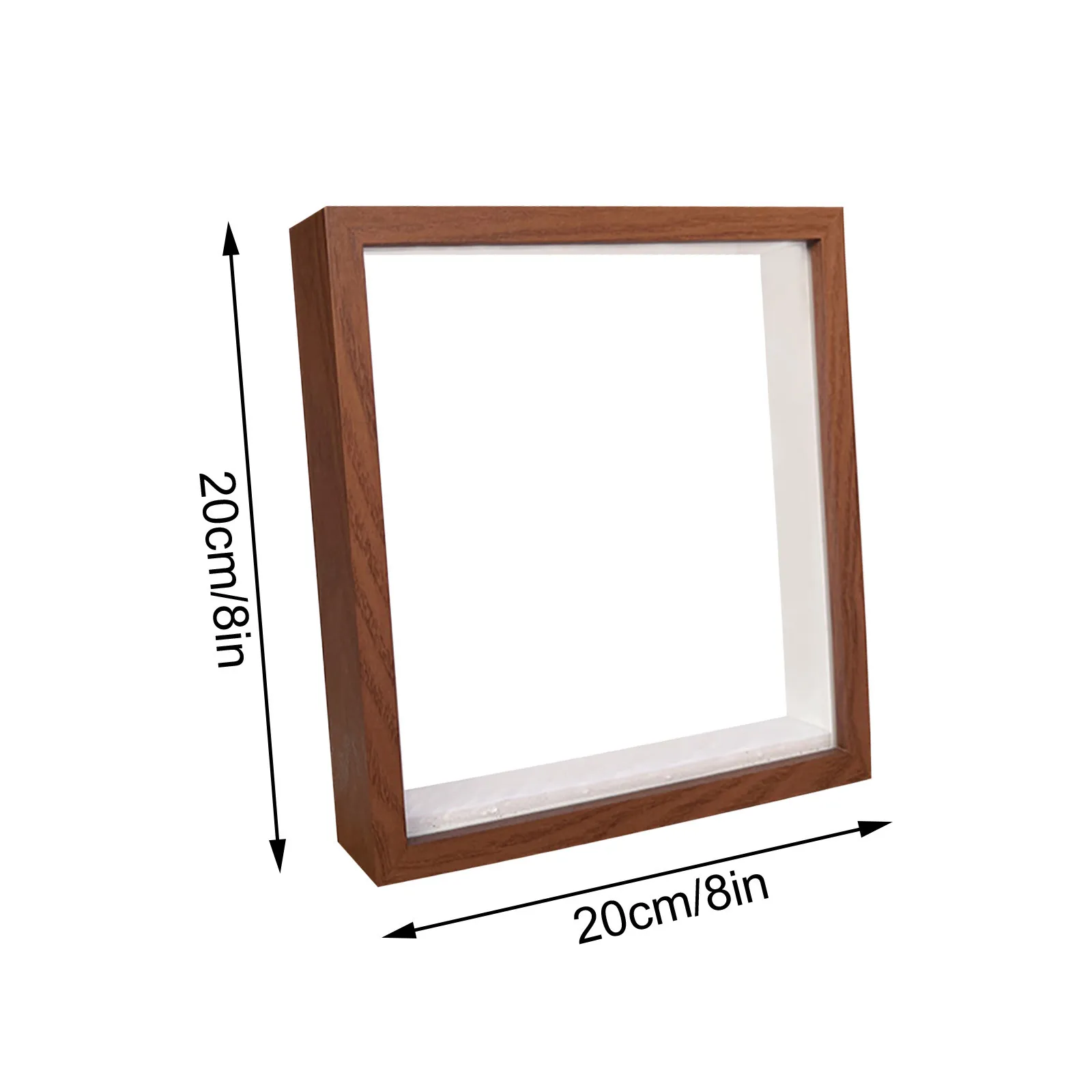 Multipurpose Deep 3d Frame for Filling Money Box Wooden Photo Frame Desktop Ornment Picture Specimens Holder Decor Gift 20x20cm