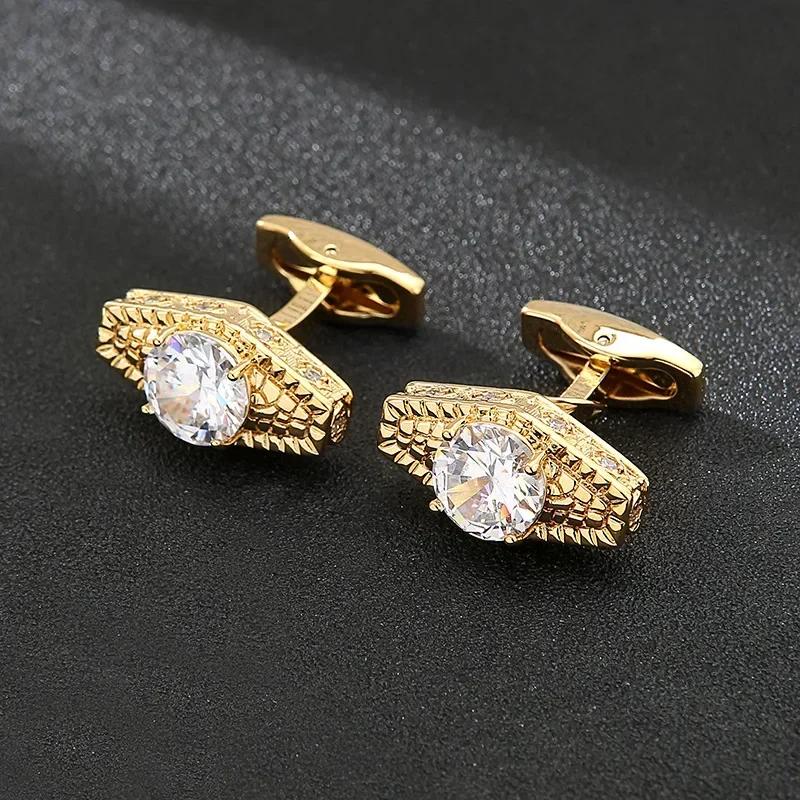 Fashion High-end Rhinestone Cufflinks Luxury Men\'s Jewelry Gifts Business Event Wedding Banquet French Shirts Zircon Cuff Links