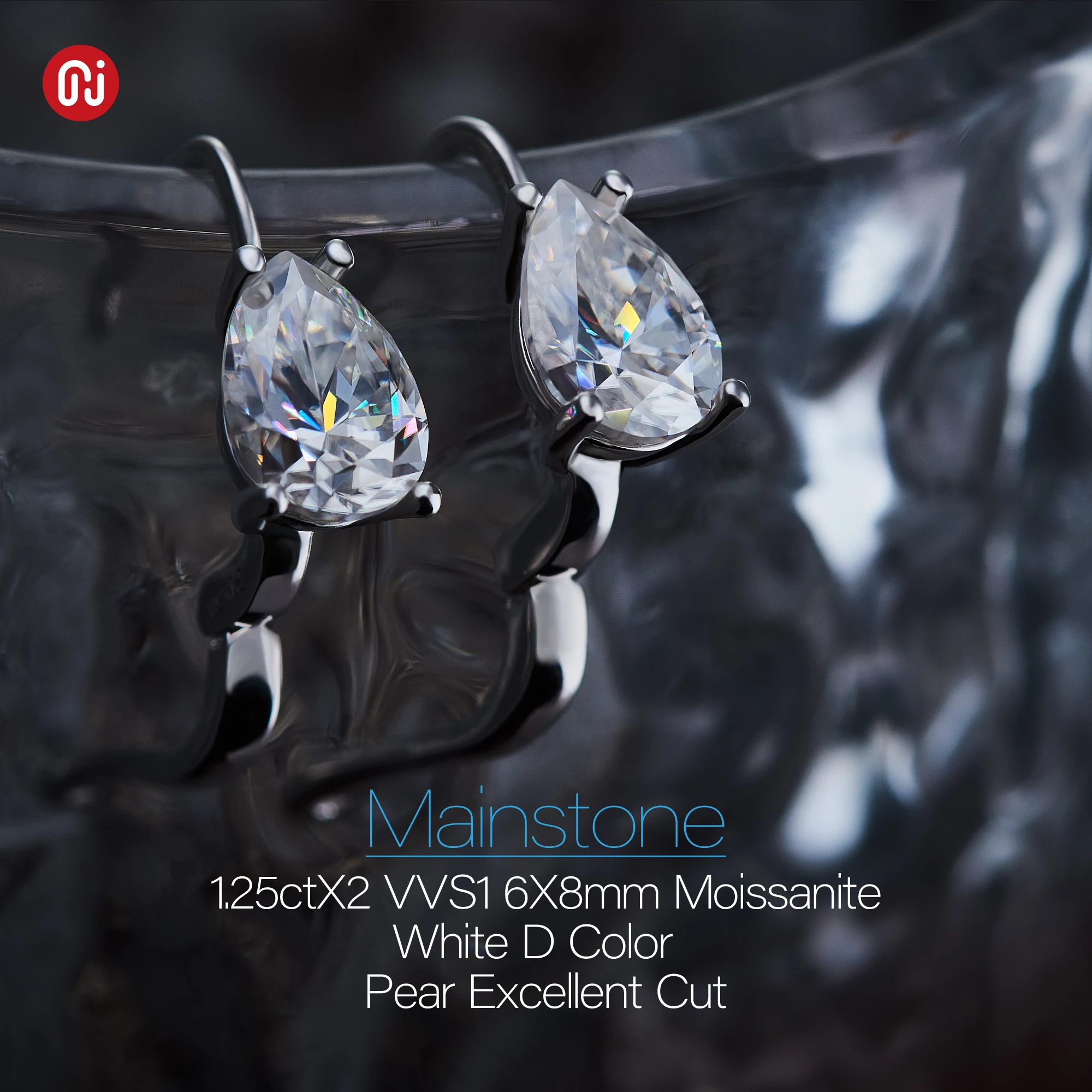 GIGAJEWE Moissanite D kolor VVS1 całkowita 2.5ct 925 srebrny spadek kolczyk 18K diament powlekany złotem Test przeszedł biżuteria kobieta dziewczyna prezent — zdjęcie 4