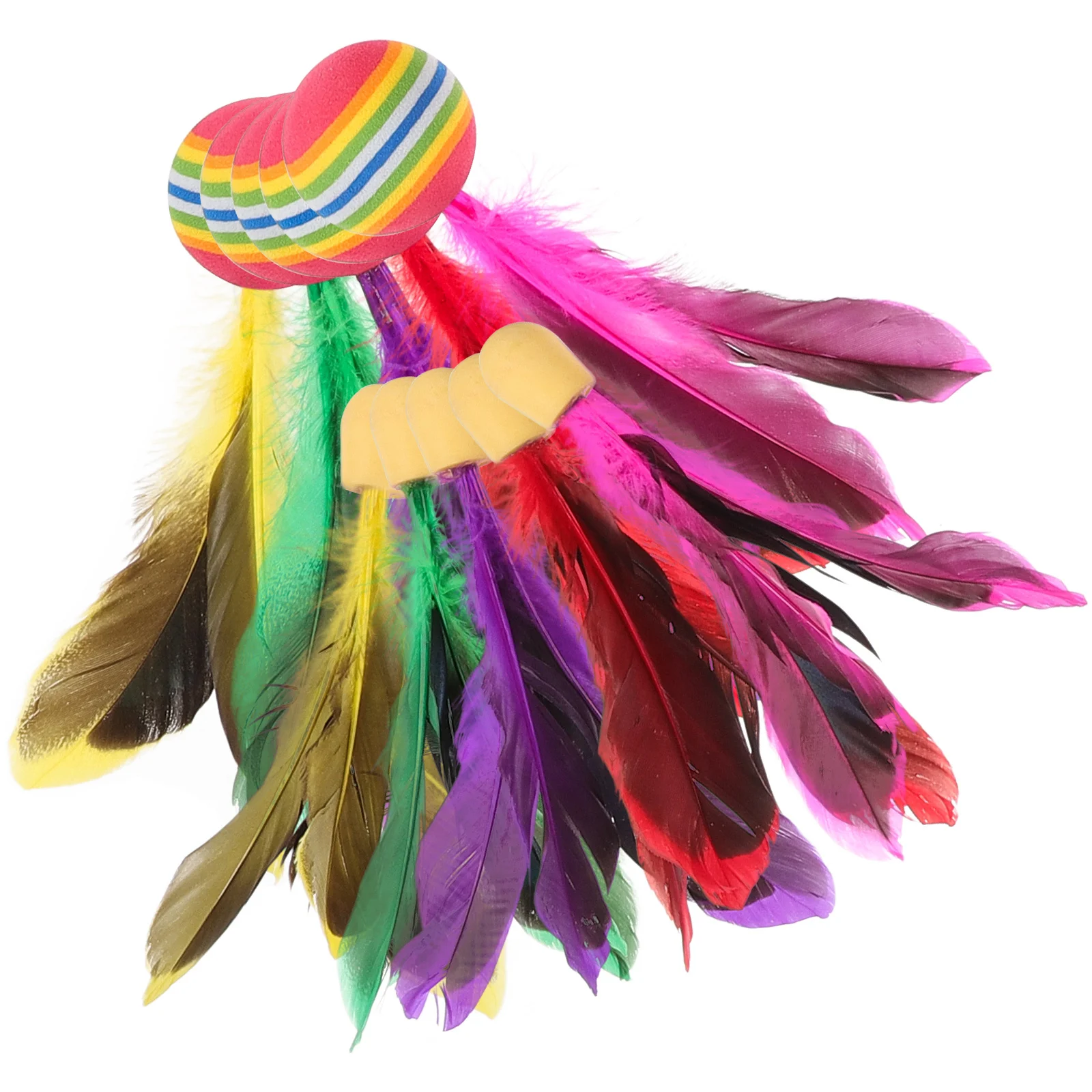 

10Pcs Colorful Jianzi Badminton High-Elastic Wear-Resistant for Outdoor Indoor Practice Adult Sports Game Activity Fun Play