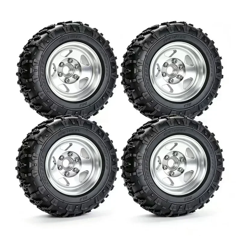 1.9 Inch Upgraded Beadlock Wheel Rims with Tires Outer Diameter 90mm Hex Fit for MJX h12y+ H12P L268 1/12 Scale RC Crawler