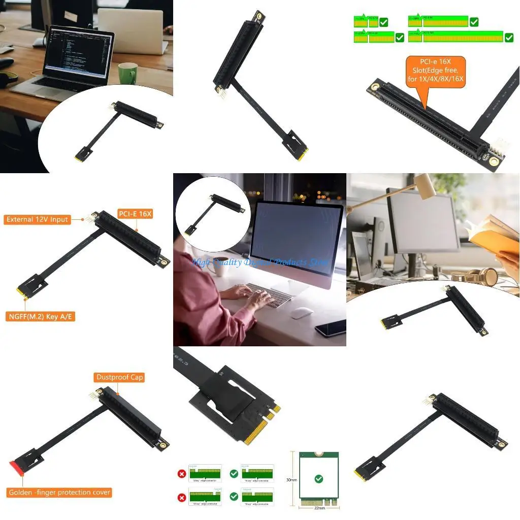 

U2JE M.2 A+E в PCIE 16X Advension Adapter, 270 градусов вращения PCIe Tester Extender