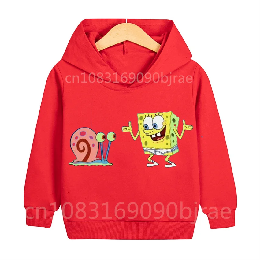 Disney SpongeBob Gary The Snail Casual Hoodies Clothes Fashion Children Autumn Sweatshirt Pullover Cute Boys Girls Top for Kids