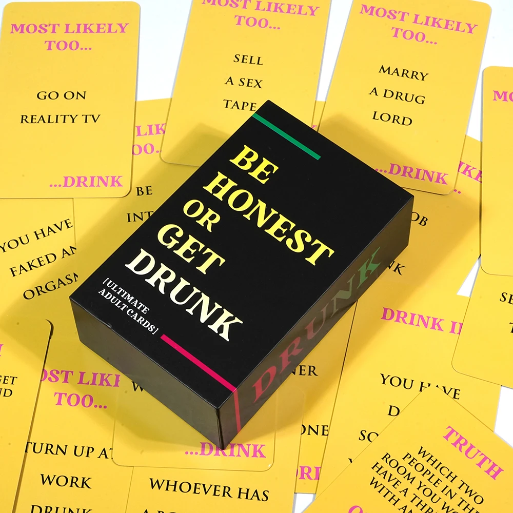 Be Honest or Get Drunk Ultimate Adult Card Game 77 Cards Party Board Games in Box English Version Drink Card Game