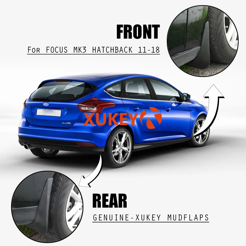 Mud Flaps For Ford Focus 3 MK3 Hatchback 2011 - 2018 Front Rear Mudguards Mudflaps Splash Guards 2017 2016 2015 2014 2013 2012