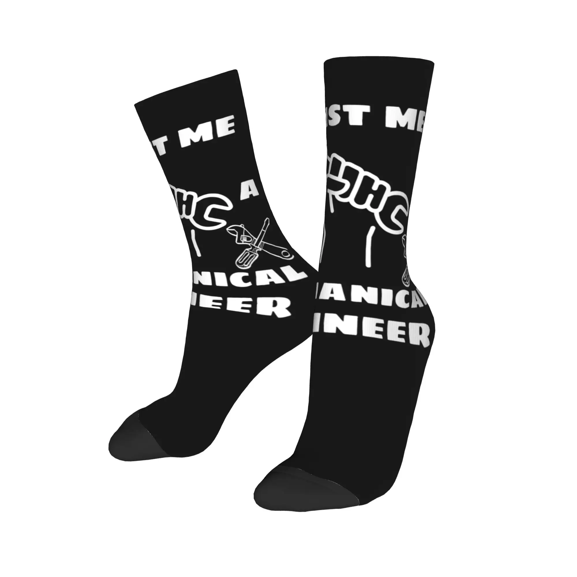 Calcetines de ingeniero mecánico Harajuku para hombre y mujer, calcetines cálidos con estampado 3D para deportes y fútbol