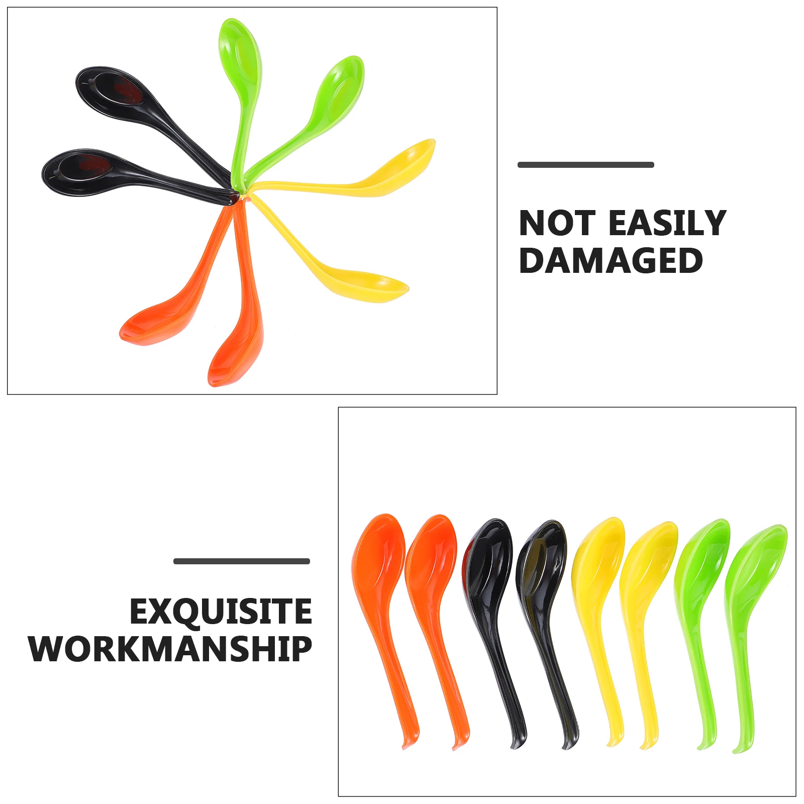 

8pcs Colored Melamine Spoons Creative Fruit Dessert Small Round Mixing Coffee Ice Cream Teaspoons Kitchen Serving Gifts