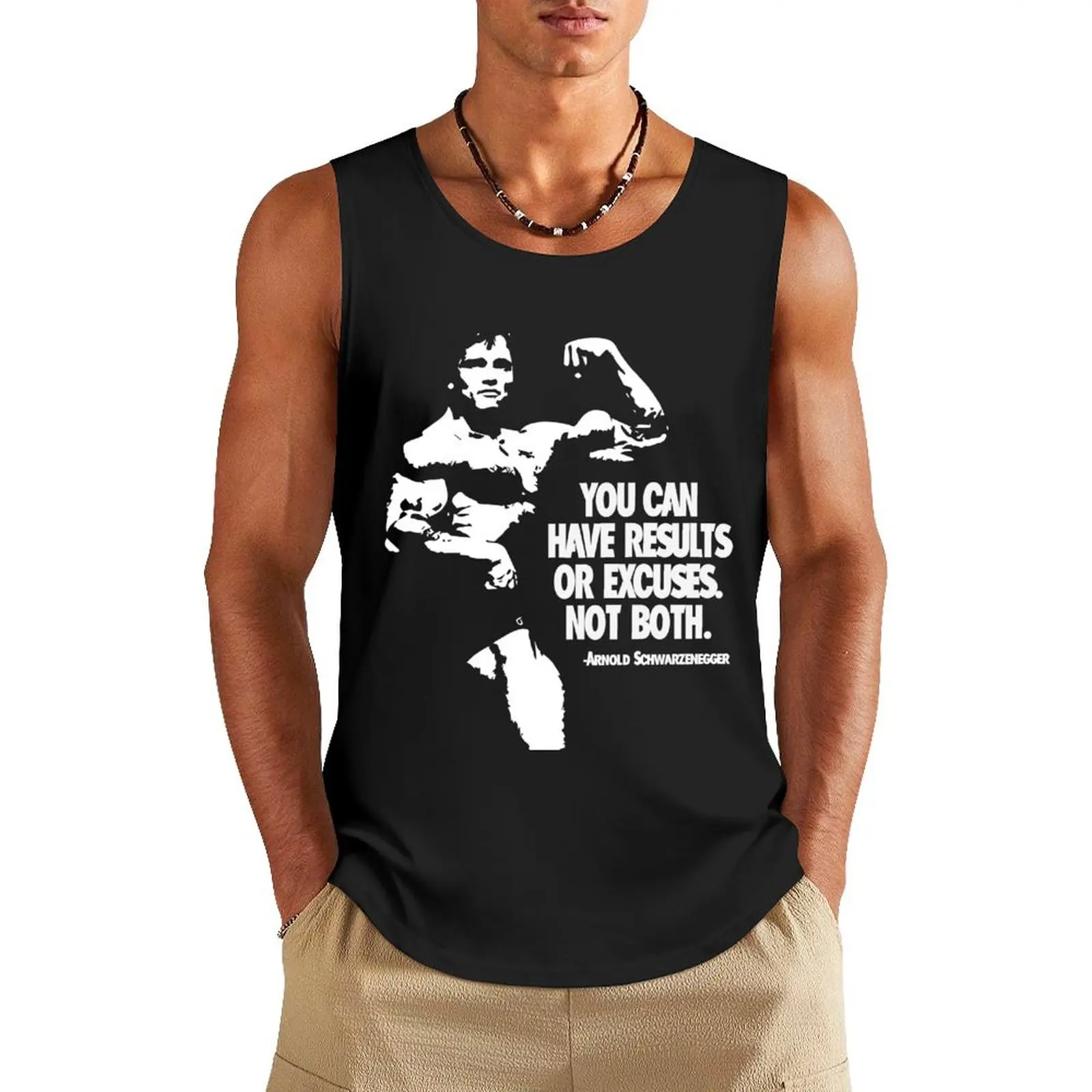 

Arnold Schwarzenegger Motivational Tank Top Men's cotton t-shirt Men's singlets t shirt gym bodybuilding