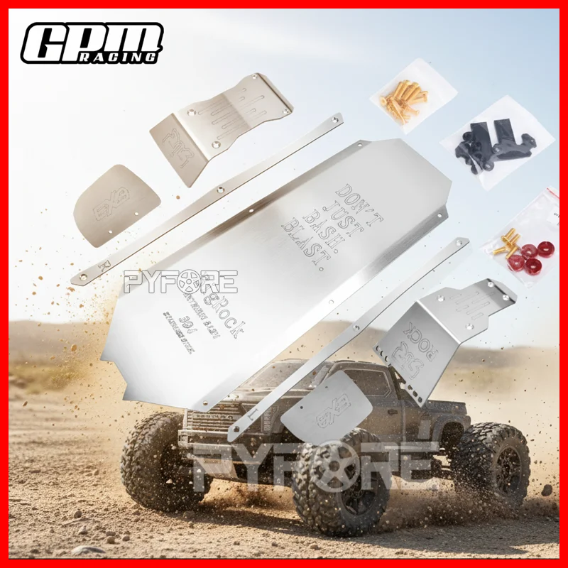 

GPM Stainless Steel chassis Armor Guard Full Set Cutting + Laser Flare for ARRMA Big Rock 6s BLX 1/7 RC Car Upgrade Parts