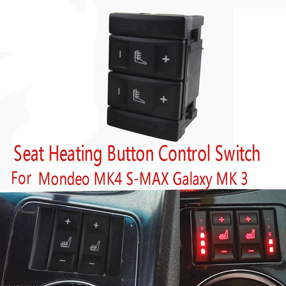 Black Seat Heating Button Control Switch 6M2T19K314AC for Ford Mondeo MK4 S-MAX Galaxy MK 3