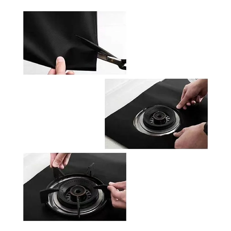 Gas Stove Oil Pad High Temperature Gas Stove Protection Mat Stove Cleaning Pad Need to Open Your Own Holes