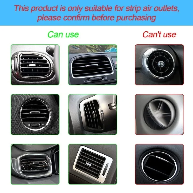 10Pcs Colorful Car Vent Grille DIY Auto Interior Air Conditioner Outlet Chrome Decoration Strip Automobile Styling Decor