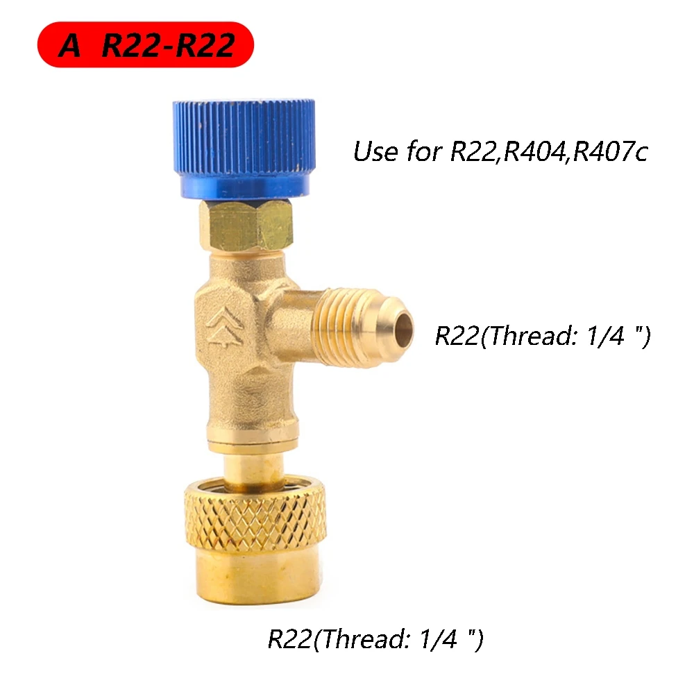 R410a R22 narzędzie chłodnicze klimatyzacja zawór bezpieczeństwa Adapter 1/4 "5/16" Cal gwint męski/gwint żeński zawory węża do ładowania — zdjęcie 5
