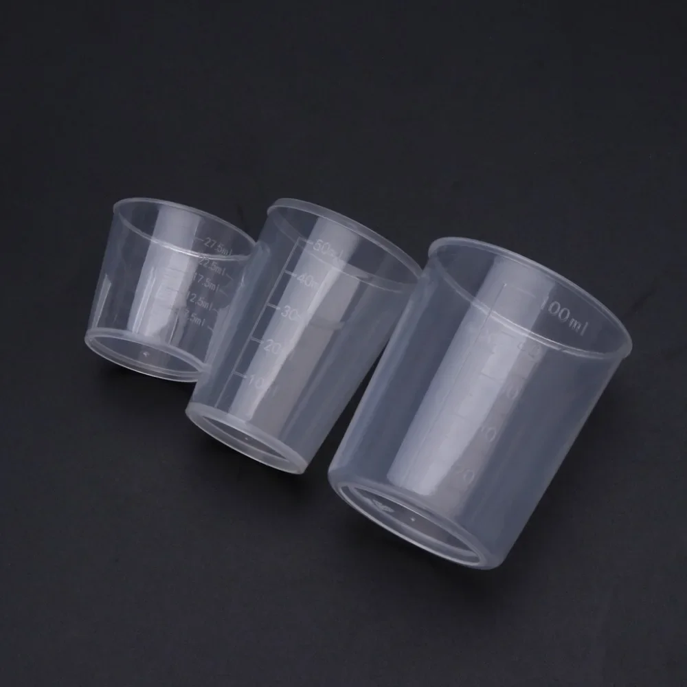 3Pcs DIY Epoxy Resin Plastic Measuring Cups Set 30ml 50ml 100ml For Handmade DIY Jewelry Making Tool Epoxy Resin Cup