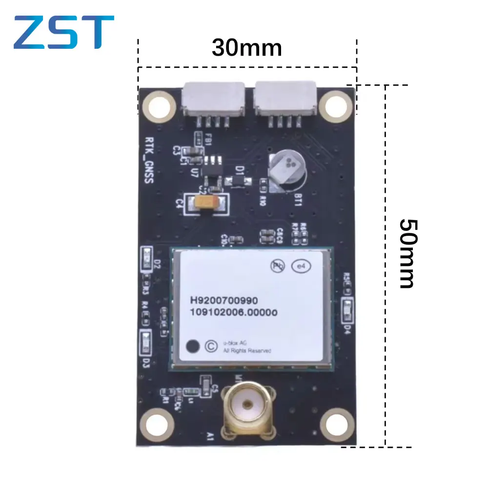 Çip UBX-F9P GNSS Modülü Tam Bant Çoklu Frekans Yüksek hassasiyetli Konumlandırma Yüksekliği RTK SantimetreSurveying Uçuş kontrolü