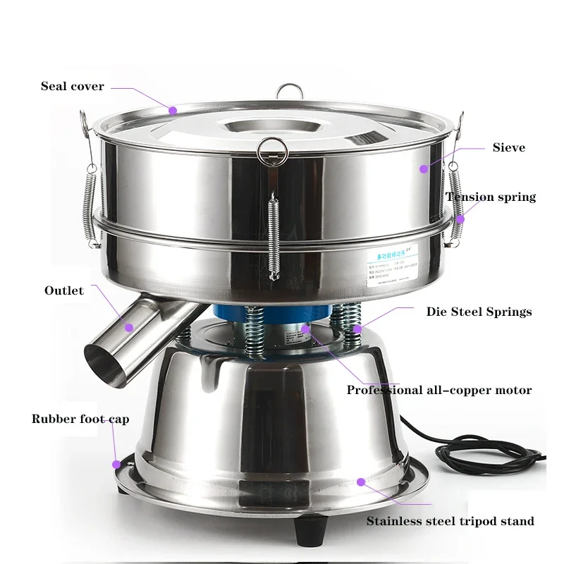 

Обновленный электрический 110 В/220 В небольшой вибрационный экран диаметром 40 см, просеивающая машина из нержавеющей стали, роторная просеивающая машина Powde