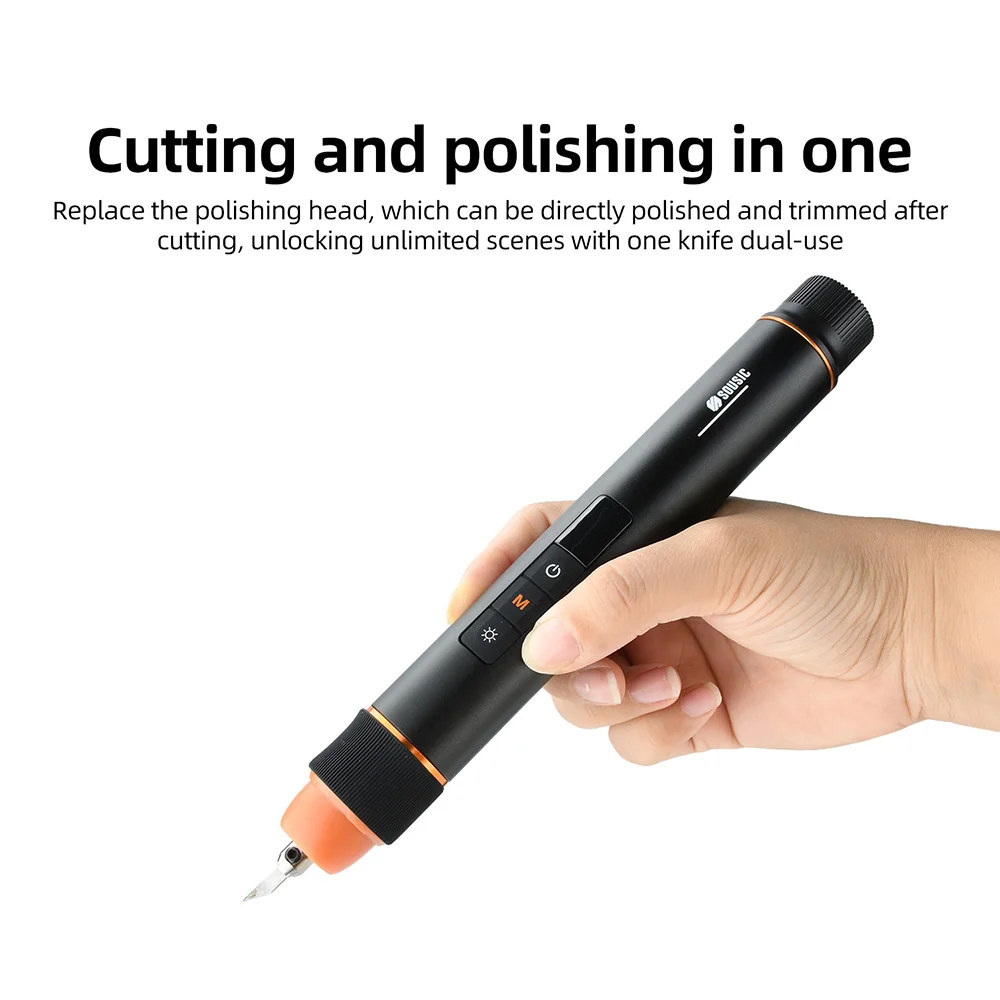 Wireless Ultrasonic Cutter Portable Electric Polishing Carving Cutting Tool 3400mAh Battery for DIY Plastic Acrylic Carbon Fiber