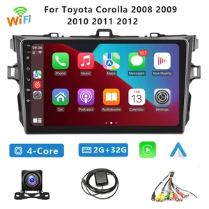 9 Polegada sem fio rádio do carro estéreo hd tela de toque leitor de vídeo do carro para toyota corolla 2008-2012 com câmera traseira gps wifi 2g + 32g 10 principais vendas central multimidia corolla 2011 - №9