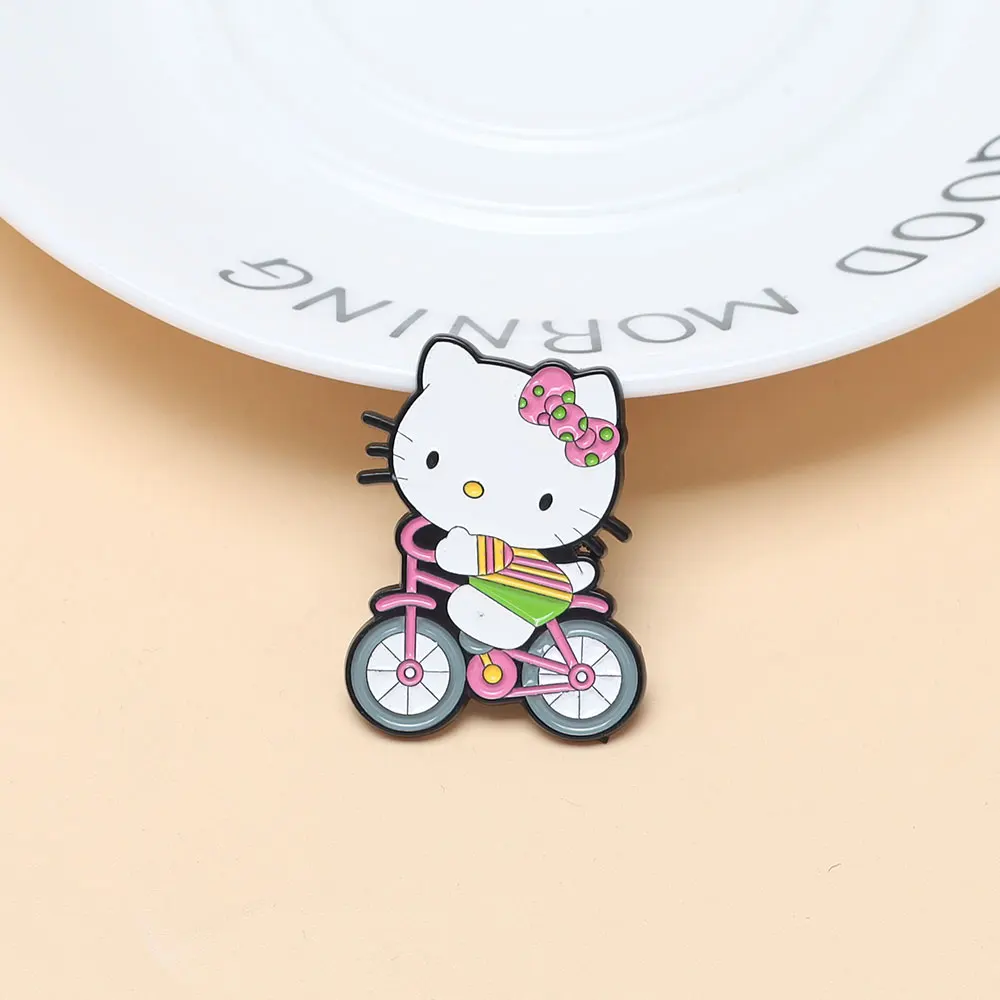 5 pz Anime Kitty Smalto Spille Simpatico Gatto Spille Per Le Donne Spille Da Bavero Distintivo sullo Zaino Accessori Costume Gioelleria Raffinata E Alla Moda Regali